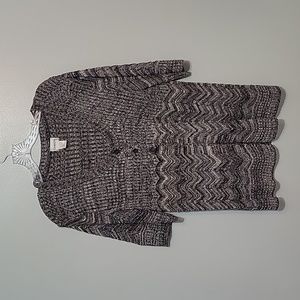 Chico's womens Black & White Front button knit sweater - size XL